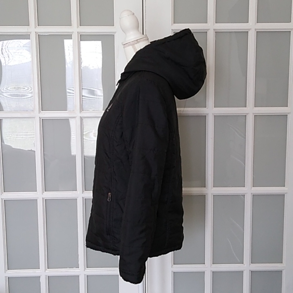 Reebok Faux Fur Reversible Black Jacket - Picture 6 of 16